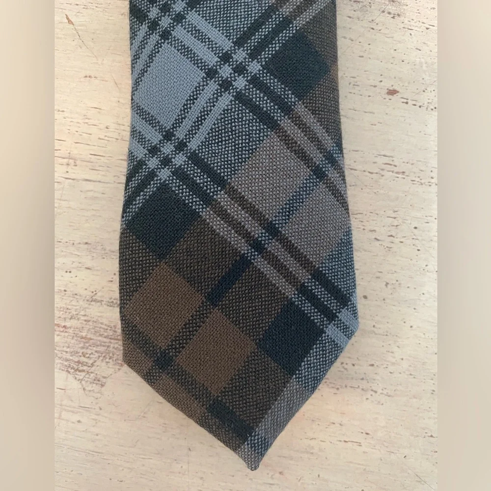 Polo Ralph‎ Lauren Hand Made in Italy Wool Check Tie in Brown (Multi) $125